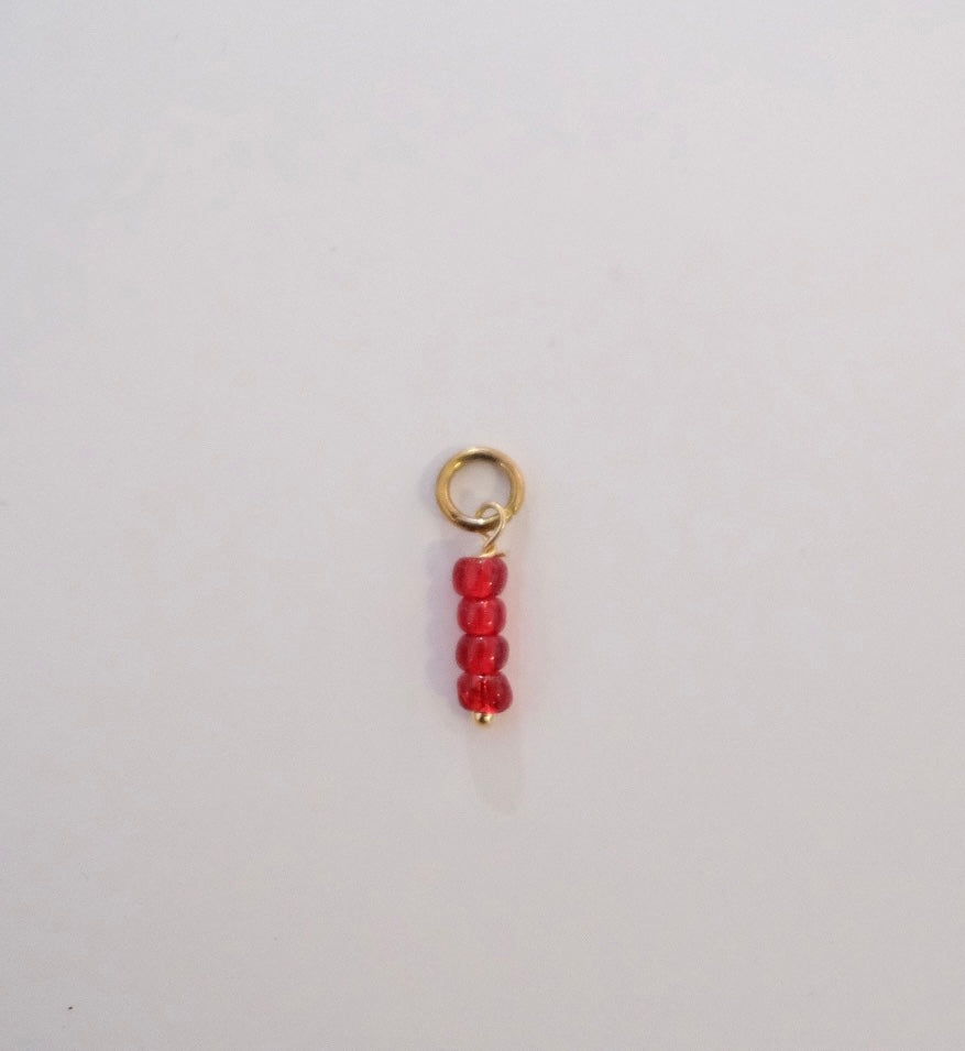 Glossy red bar charm C69