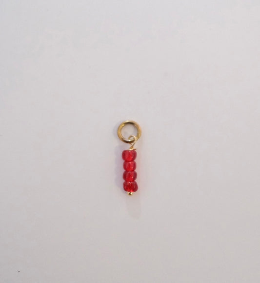 Glossy red bar charm C69