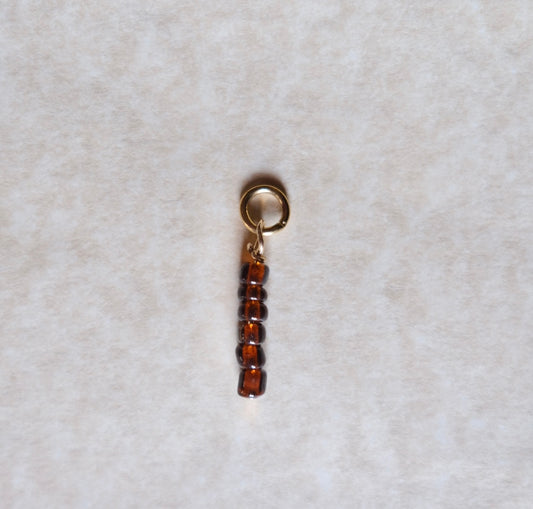 Long nut brown charm C77