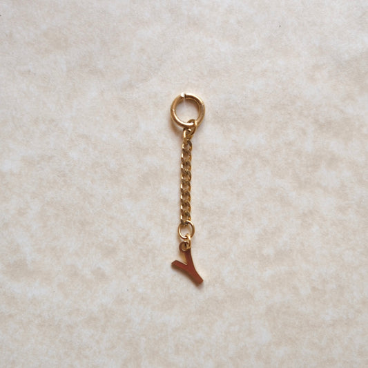 Small letter drop chain charm C87