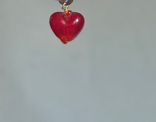 Red lollipop heart charm C71