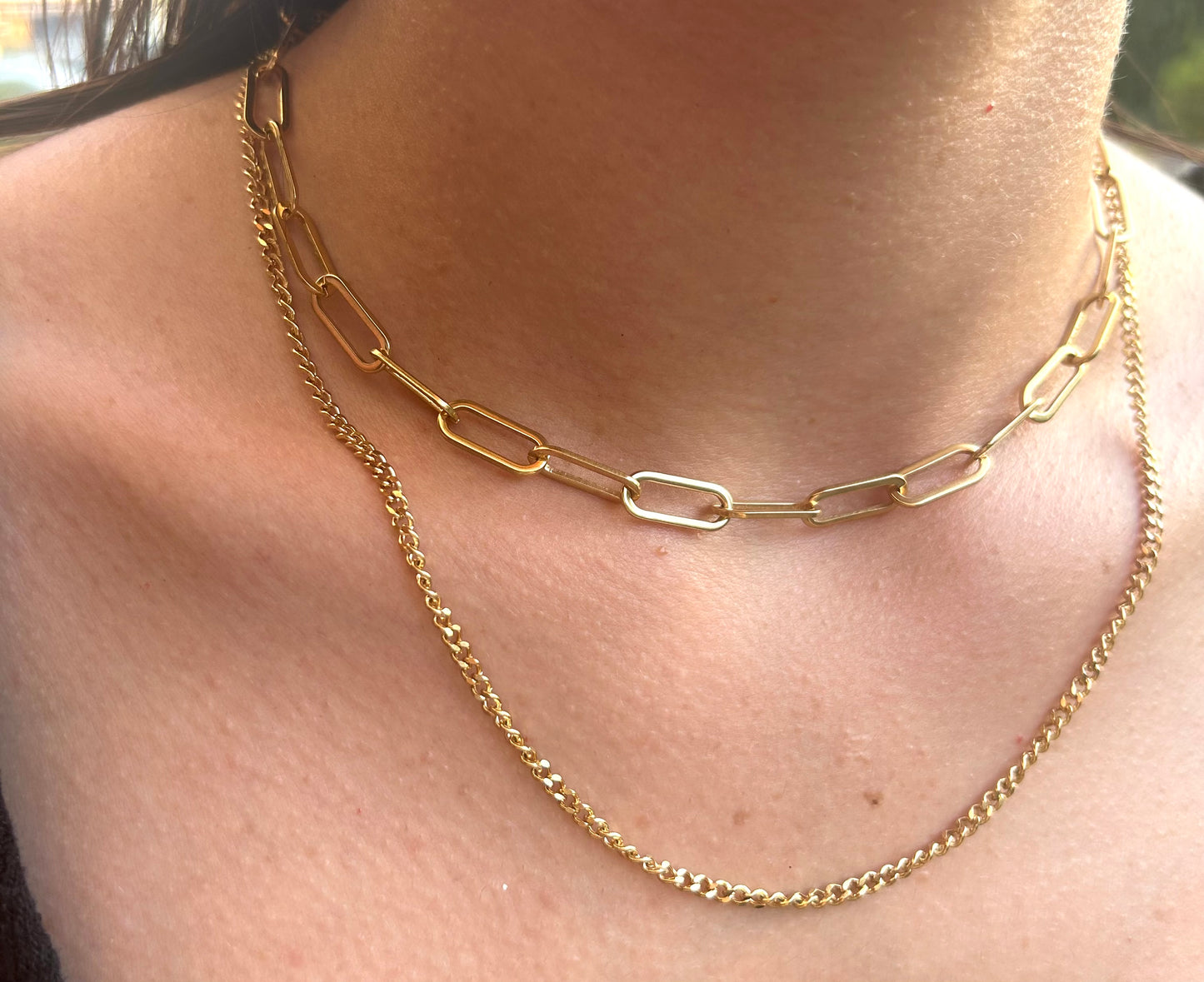 Plain link necklace N16